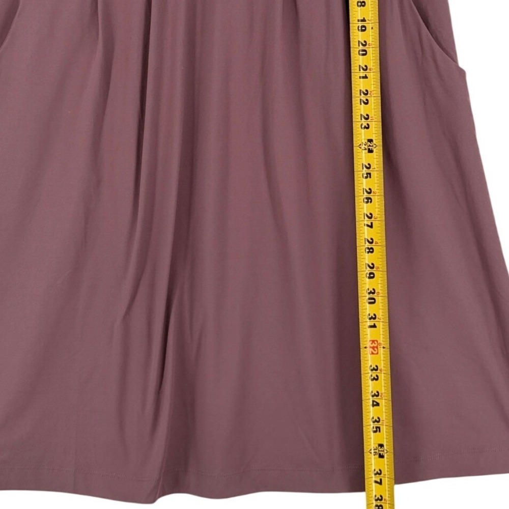Eddie Bauer Womens XL Plum Purple Sleeveless Faux Wrap Empire Waist Pocket Dress - Picture 8 of 8